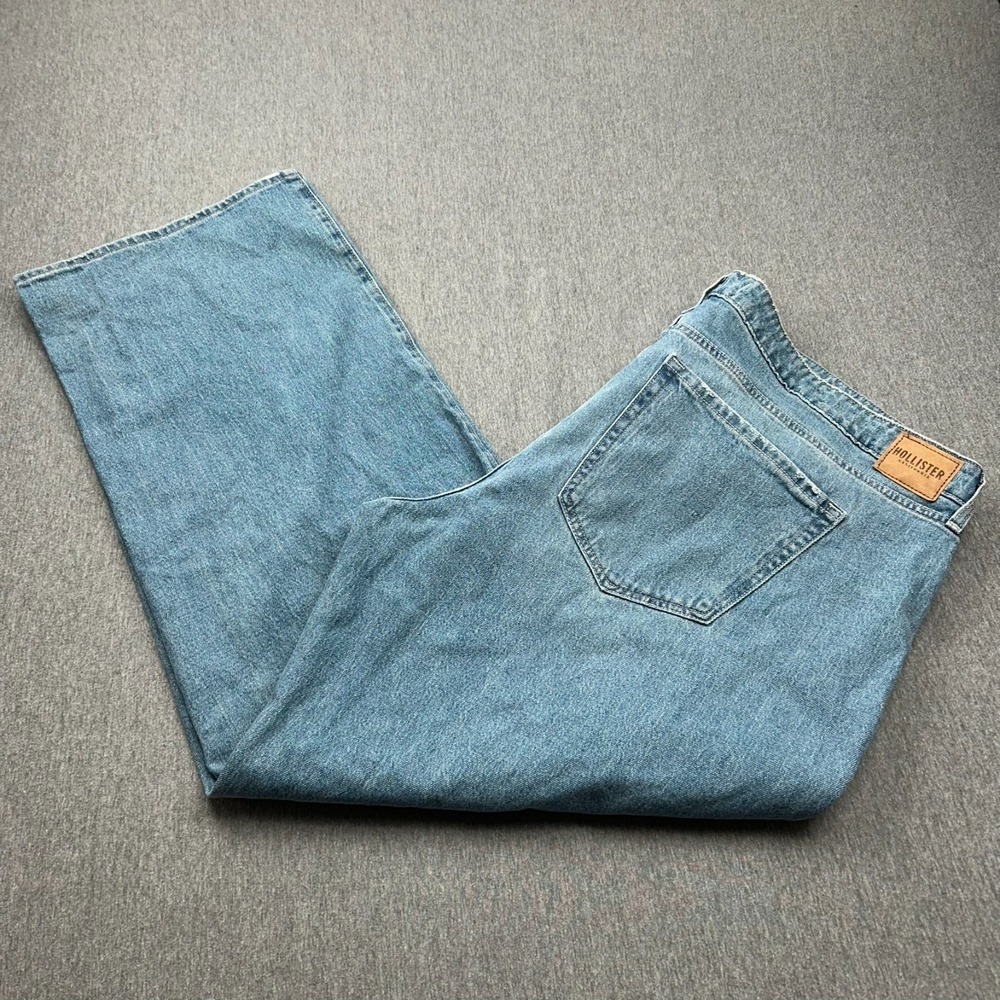Hollister Low Rise Baggy Jeans Womens 20R (Fits 48x32) Wide Leg Straight NEW